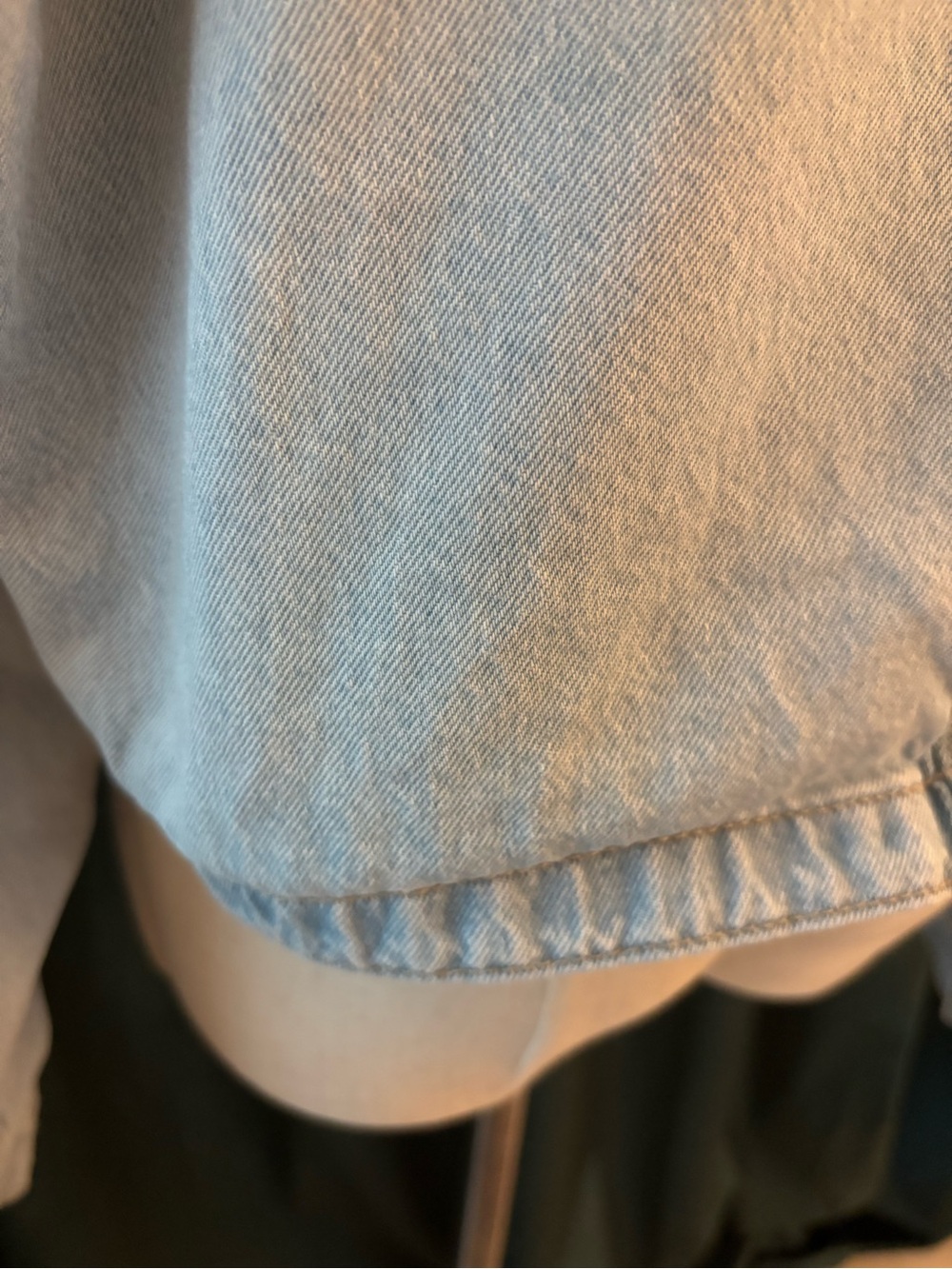 Zara Light Blue Cropped Denim Jacket with Brass Buttons - Picture 10 of 10
